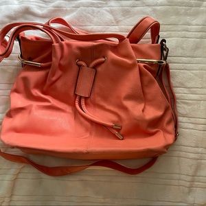 Neon Coral crossbody Purse